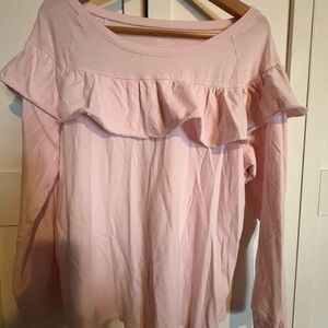 Lane Bryant Light Pink Ruffle Blouse